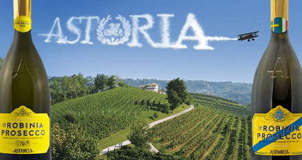 Blågul prosecco – för att fira 20 år i Sverige..