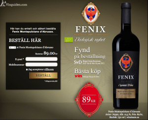 Fenix Montepulciano d'Abruzzo kan beställas här