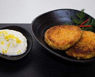 Laxbiffar med citroncrème