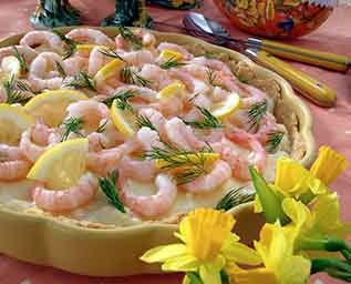 Påskägg och räkor i pajskal