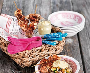 Kycklingspett med hetta