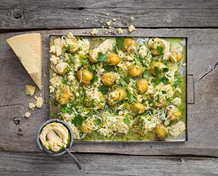 Gratinerad färskpotatis med löjrom