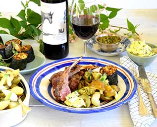 En åsna till grillat lamm