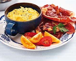 Äggröra med skinkchips