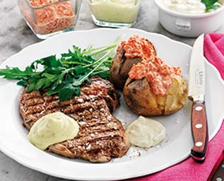 Grillad entrecôte med paprikasalsa