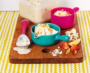 Persikoglass med vit choklad