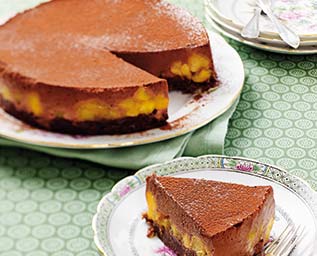 Ljuvlig choklad- och mangotårta