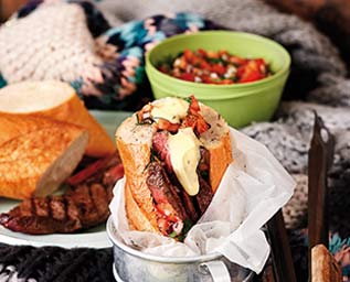 Baguette med grillad biff