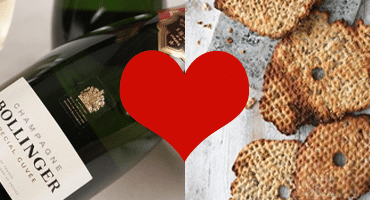 Champagne och knäckebröd perfekt kombination