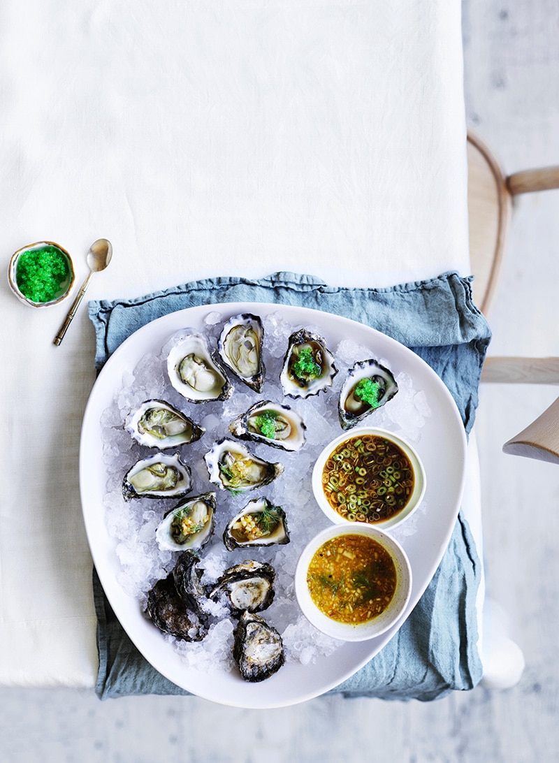 Ostron med två såser