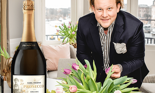 Karl Fredrik om sin nya prosecco: ”Fluffiga bubblor”..