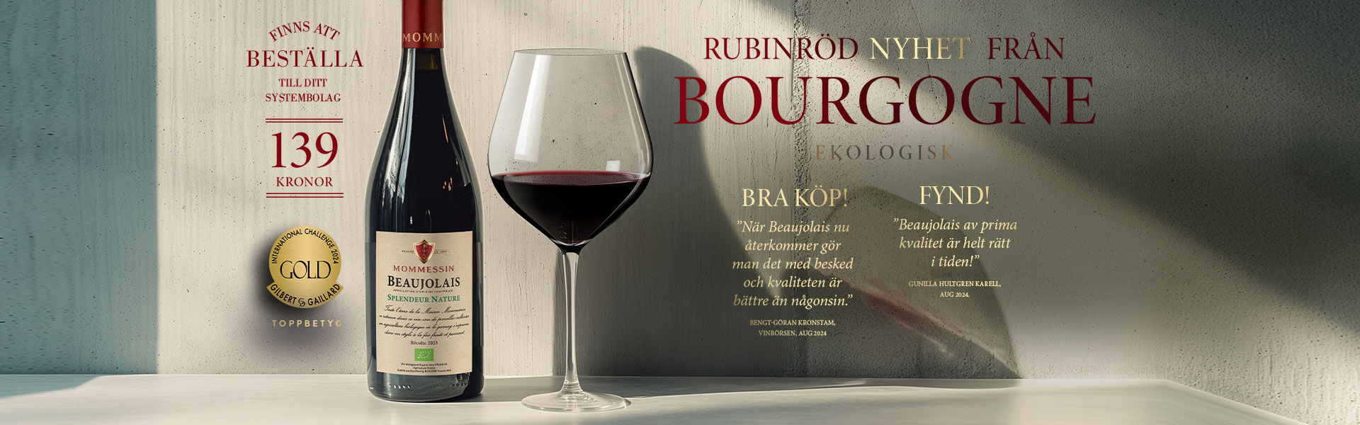 Beaujolais Splendeur Nature organic Mommessin, 2023